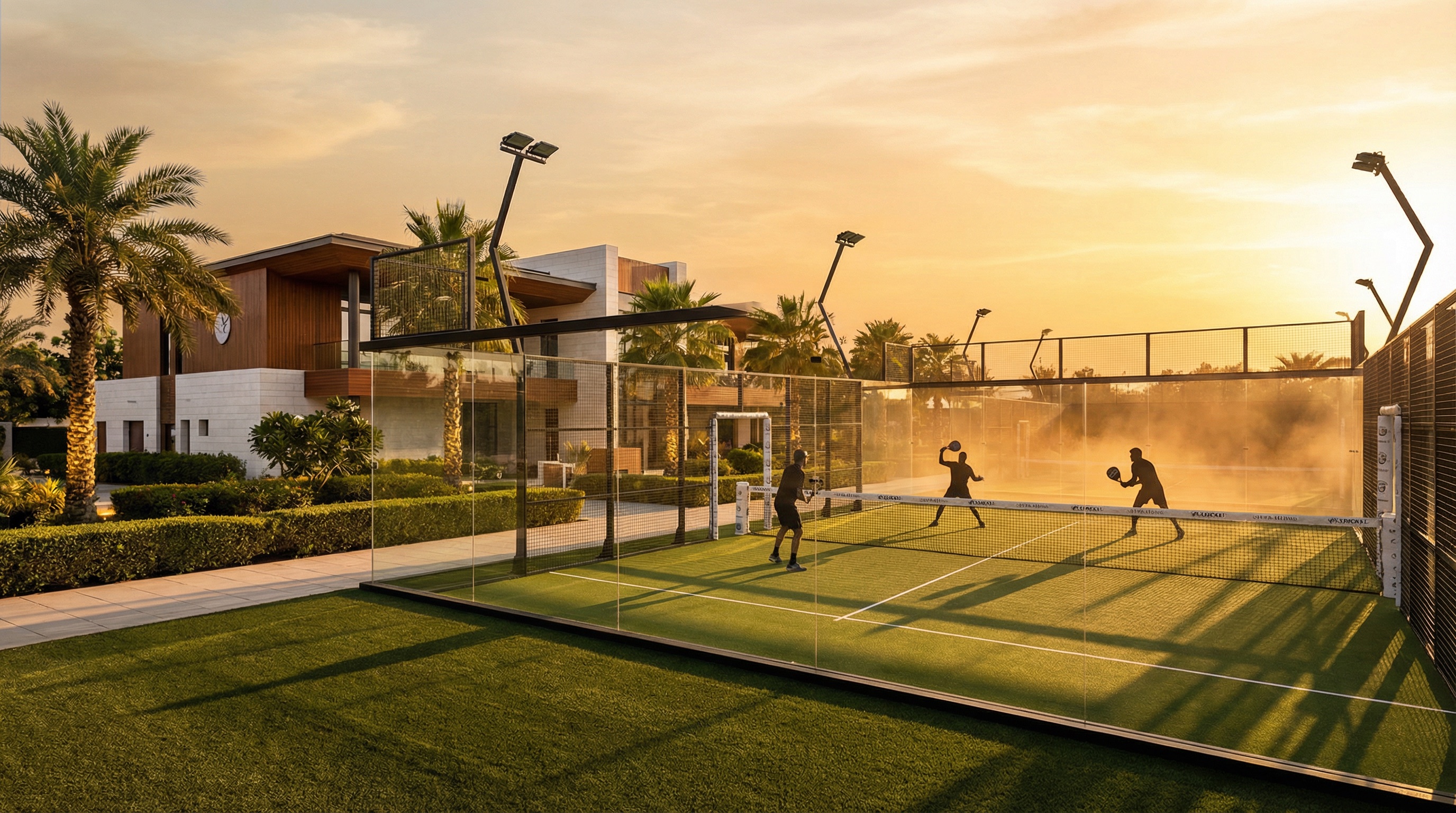Brisa Padel court at golden hour